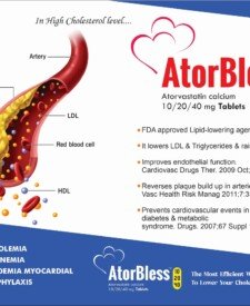 Atrovastatin Calcium 10/20/40 mg Cardiac Diabetic PCD Pharma Franchise Blesscard Lifecare