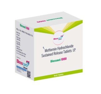 Sitagliptin 50 Mg Metformin 500 Mg Tablets BLESSMET-1000 Blesscard Lifecare