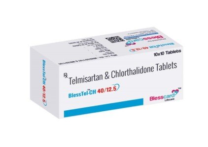 Telmisartan 40 Mg Chlorthalidone 12.5 Mg Tablets BLESSTEL-CH 40/12.5 Blesscard Lifecare