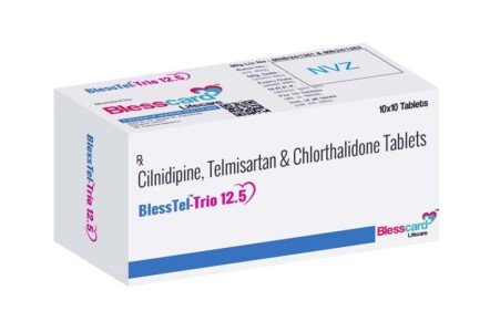 Telmisartan 40 mg & Hydrochlorothiazide 12.5mg Tablets BLESSTEL-TRIO 12.5 Blesscard Lifecare