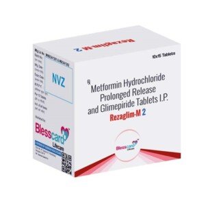 Glimepiride 2 mg Metformin 500 mg Tablets REZAGLIM-M 2 Blesscard Lifecare
