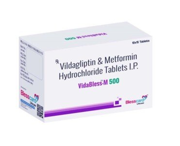 Vildagliptin & Metformin Hydrochloride 500 mg Tablets VIDABLESS-M 500 Blesscard Lifecare